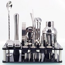 JINGHENG 칵테일 쉐이커 바텐더 세트 믹싱 조주기능사 바용품 도구, 350ml 셰이커 세트