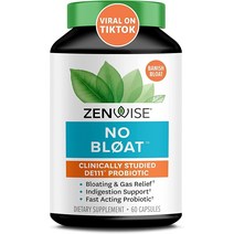 Zenwise No Bloat - 팽만감 및 가스 완화를 위한 프로바이오틱스 소화 효소 - 소화 개선을 위한 생강 민들레 및 계피 - Vegan Water Retenti, No Indigestion
