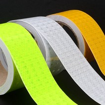 벌집무늬 반사테이프 5cm X 10M 안전표시 피난안내도 차선규제봉 출차주의등 주차금지봉 화물차반사판, 흰색