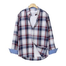 핫코드 남성용 빅사이즈 테일 타탄 체크 긴팔 셔츠