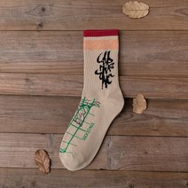 미들 하프 삭스 남성 여성 사계절 양말 응결집단 키스 커플 베이지컬러 운동 트렌드 2703257967, 프리 1컬레 미들 하프 삭스 응집함 그룹