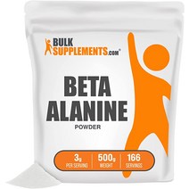BulkSupplements.com 베타 알라닌 파우더 - 비건 운동 전 라벨 특유의 무향 근육 회복 표준 여성 및 남성용 500g 1.1파운드, [04] 8.8온스(1팩)