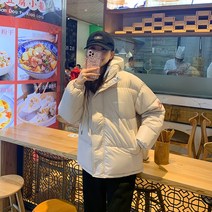 여성 남성 숏패딩 경량패딩2022 여성 겨울 가을 재킷 면화 패딩 후드 느슨한 두꺼운 코트 짧은 단색