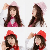 축제 파티 무대 반짝이 신사모자, 반짝이신사모자 골드