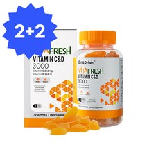 엔젯오리진 귤젤리 비타민C D 비타프레쉬 3000mg x 70 구미 영양제, 2+2