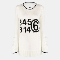 [메종마틴마르지엘라] [명품]여성 MM6 23SS 넘버링로고 화이트 니트 603975838