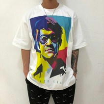 남녀공용 디지털나염 여름 박스 오버핏 반팔티셔츠 2컬러