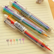 2 개몫 6 in 1 사탕 6 색 볼 볼펜 드로잉 손 계정 펜 0.5mm 편지지, 없음