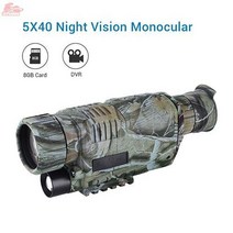 적외선 레이저 단망경 열화상 스코프 망원경 야간 투시경 ZIYOUHU 5x40 디지털 단안 이중 사용 주 장치 5MP 이미지 비디오 녹화, 위장