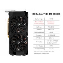 그래픽카드 비디오카드 xfx radeon rx550 rx560 rx470 rx480 rx570 rx580 rx590 2gb 4gb 8gb 게임 데스크탑 컴퓨터 비디오 GPU, rx470 8GB 2팬