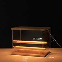 피규어 진열 장 미니 레고 케이스 3 계층 라이저 디스플레이 스탠드 led 라이트 투명 아크릴 쇼 나무 선반 보관 상자 그림 라이저 향수 표시, bm8817dt