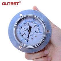 가성비 좋은 OUTEST 공기 오일 물 유압 압력 게이지 스레드 G 1/4 13mm 축 방향 스테인레스 스틸 넓은 범위, 04 0-0.6Mpa