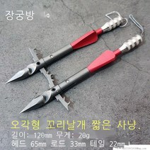 라오농 물고기 사냥 작살 촉 440C 스테인레스 스틸, 두 개의 날개 달린 다트