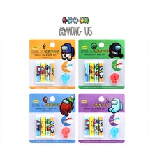 어몽어스 연필캡 4본입 연필캡세트, 연필캡세트(랜덤)
