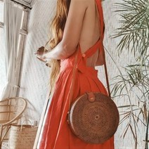 플라워 라운드 라탄백 여름 제이크루동일상품 자연소재 오리지널 왕골백