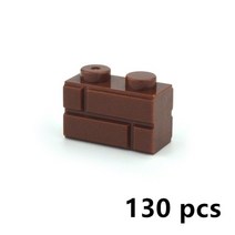 롱브릭타일 접착식파벽돌 파벽돌 DIY 빌딩 블록 벽 그림 벽돌 1x2 1x3 1x4 L 도트 교육 크리 에이 티브 건, 04 brown 1X2 130pcs
