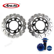 Arashi 오토바이 CNC 완전 부동 플로팅 브레이크 디스크 로터 에 SUZUKI GSX FA 1250 2010 2011 2012 2013 2014 2015 2016, 검정색+파랑나사