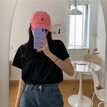 IBOY UGIRL 여성 여름 U넥 기본 이너 반팔 티셔츠