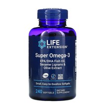 라이프익스텐션 super 오메가3 소프트젤 240정 폴리펜오일 폴리페놀참깨씨리그난 레몬맛