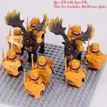 중세 군인 미니 피규어 장난감 호환 레고 엘프 기사 가드 아처 말 성기사 군인 장난감 군사 군대 블록, 스타일 09