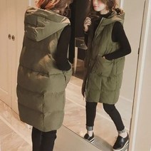 빅사이즈 롱패딩 조끼 경량 패딩 여성 베스트 5XL