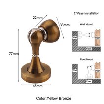 304 스테인레스 스틸 마그네틱 도어 스톱 스토퍼 홀더 캐치 9 색 2 피스, 07 Yellow Bronze