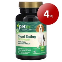 리암마켓 petnc NATURAL CARE 펫엔시 강아지용 대변 ​​억제제 츄어블 60정 1팩, 4팩