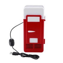대용량차량용냉장고 700ml 휴대용 usb 미니 냉장고 홈 룸 사무실 자동차 냉장고, 빨간색