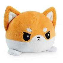 TeeTurtle - 오리지널 양면 강아지 봉제 인형 레드 + 옐로우 퍼피콘 기분을 보여주는 귀여운 감각 피젯 동물, Happy + Angry Shiba Inu