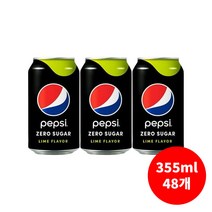 롯데칠성음료 펩시 콜라 제로 라임 355ml 캔 48개