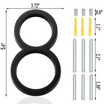 전원주택문패 현관문패 문호수 부동 외부 주택 번호 문 초대형 검은색 아파트 주소 및 우편함 플레이트 에 현대적인 숫자 표시, 8