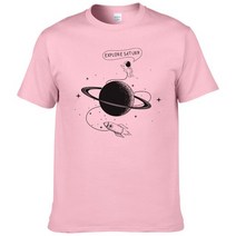 토성관측 천체 망원경우주 비행사 탐험 토성 티셔츠 남성 여름 반팔 패션 코튼 쿨 탑 브랜드 의류 226, 03 pink_06 XXL