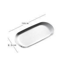 식기세트 도시락상자 이영자그릇 이케아그릇 북유럽 블랙 매트 다이닝 플레이트 스테인레스 스틸 커피 디저트 너트 과일 케이크 트레이 스낵 주방 서양 스테이크, 03 S Silver