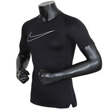 나이키 프로 딱붙는 드라이핏 타이츠 탑 반팔 S/S 블랙 화이트