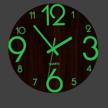 스카이 야광 무소음벽시계 거실 인테리어벽시계 형광시계 심플한 목제시계 야광시계 야광벽시계 벽시계야광, 유형1