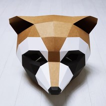 종이 동물 가면 라쿤 황색, 너구리