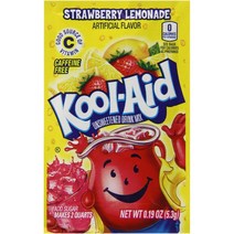 Kool-Aid Strawberry Lemonade 쿨에이드 스트로베리 레몬에이드 무설탕 소프트 드링크 믹스 0.19oz