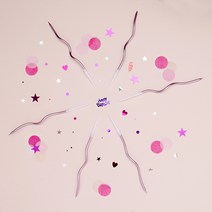 THEJIHYUNSHOP 롱캔들 메탈컬러 꼬불 나사 생일초, 1set, 메탈핑크