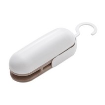 간식메이커 붕어빵기계 와플기계Mini Bag Sealer With Hook Portable Heat Sealing Machine Plastic Pack, 02 brown