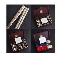 부귀영화 손조각 방짜수저 2P (2벌 세트) 부부수저 예단수저세트, (D)수저2+젓가락2+방짜수저받침2