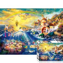 퍼즐피플 디즈니 킨케이드 명작 직소퍼즐 모음, 퍼즐유액 포함, 인어공주 500P, 500p