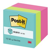 3M 포스트잇 일반 2027-RCR 형광3색 큐브, 2027-RCR(형광3색)