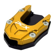 pcx 발판 바이크 오토바이 CNC 킥 스탠드 풋 사이드 지원 확장 패드 혼다 PCX125 PCX150 PCX 125 150, [10] Gold