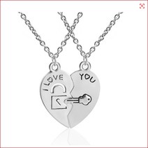 커플목걸이 I Love You Heart Key 이번생은내가네삶의열쇠 +선물케이스 보증서