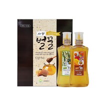 사양벌꿀 강원양봉 1kg x 2병 국내산 꿀 벌꿀 선물 박스포장