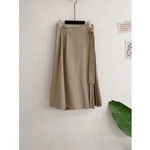 허니제이 / 셀타 주름 랩 버튼 A라인 롱 스커트(3color)
