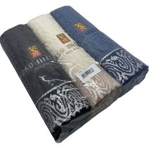 꽈배기 문양 고급 면타올 수건 3개입 세트