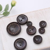짱패브릭 초코스티치우드단추(10개), 18mm