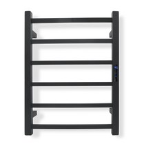 6 튜브 욕실 장비 전기 수건 걸이 가열 레일 온도 amp 시간 제어 수건 워머 스마트 홈 건조기, 검은색, 유럽 ​​연합, 오른쪽