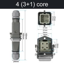 HDC-HA 직사각형 헤비 듀티 커넥터 10A 16A 4 5 6 8 핀 코어 항공 방수 산업 플러그 소켓, 05 4core